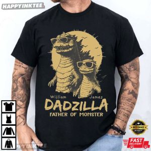 Dadzilla Father Of Monster Day Gifts for Dad Custom Name Kids T-Shirt