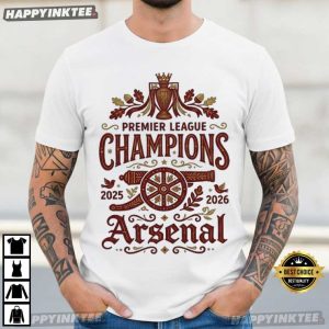 Arsenal Premier League Champions Retro Gunners 2026 Soccer T Shirt (4)