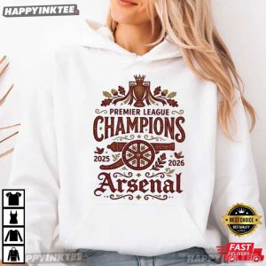 Arsenal Premier League Champions Retro Gunners 2026 Soccer T Shirt (2)