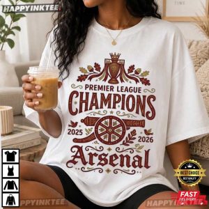 Arsenal Premier League Champions Retro Gunners 2026 Soccer T Shirt (3)