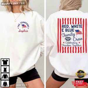 Custom Family Red White and Blue Family Crew Matching 4th of July T Shirt (1)