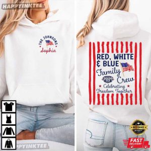 Custom Family Red White and Blue Family Crew Matching 4th of July T Shirt (2)