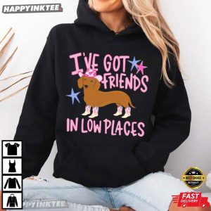 I've Got Friends In Low Places Funny Dachshund Cowgirl Dog T Shirt (2)