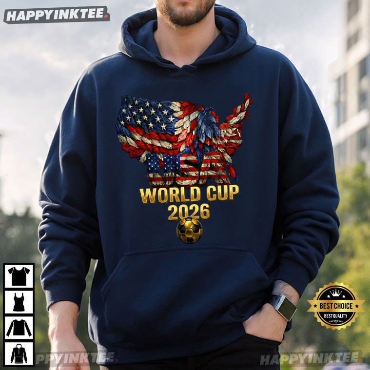USA World Cup 2026 Eagle Feather Map Soccer Fan T-Shirt USA World Cup 2026 Eagle Feather Map Soccer Fan T-Shirt