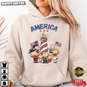 Peanuts Gang America 250th 4th of July Cartoon T Shirt (4)