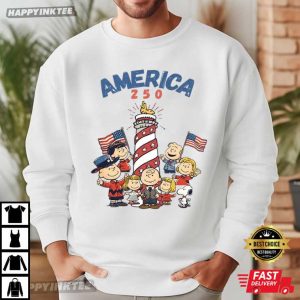 Peanuts Gang America 250th 4th of July Cartoon T Shirt (3)
