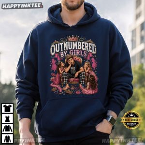 Outnumbered By Girls Proud Girl Dad Gift T Shirt (4)