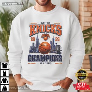 New York Knicks 2026 Champions NBA Final NYC City Skyline T Shirt (1)