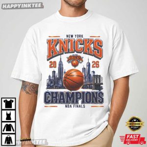 New York Knicks 2026 Champions NBA Final NYC City Skyline T Shirt (2)