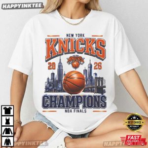 New York Knicks 2026 Champions NBA Final NYC City Skyline T Shirt (3)