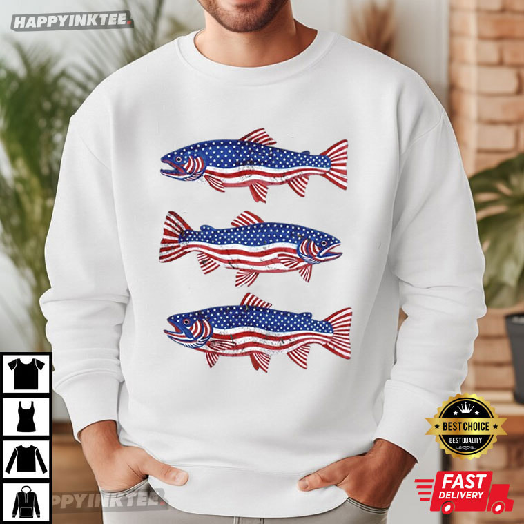 Patriotic Fish American Flag 4th of July T-Shirt Patriotic Fish American Flag 4th of July T-Shirt