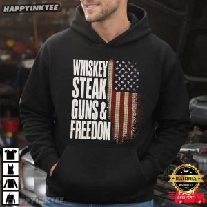 Whiskey Steak Guns Freedom Patriotic American Flag T Shirt (2)