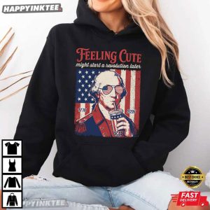 George Washington Boba Tea Feeling Cute Meme 4th of July T Shirt (2)