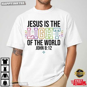Jesus Is The Light Of The World Neon Christian Faith Bible Verse T Shirt (4)