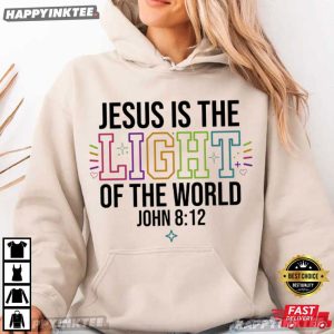 Jesus Is The Light Of The World Neon Christian Faith Bible Verse T Shirt (2)