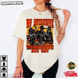 My Intrusive Thoughts Are Gay Queer Pride Skeleton Cowboy LGBTQ T Shirt (1)