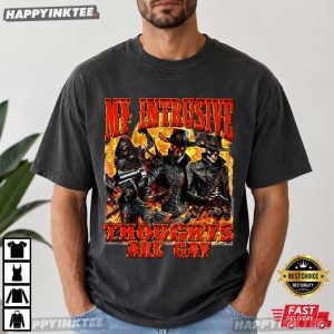 My Intrusive Thoughts Are Gay Queer Pride Skeleton Cowboy LGBTQ T Shirt (3)