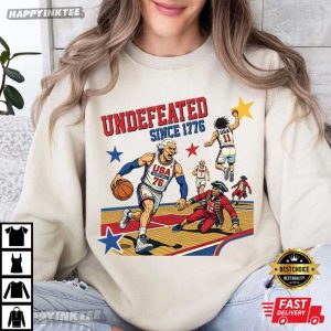Undefeated Since 1776 George Washington Funny Basketball T Shirt 2