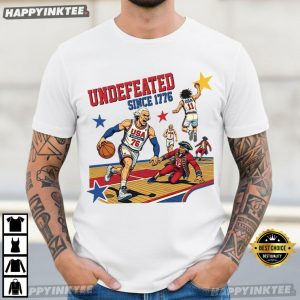 Undefeated Since 1776 George Washington Funny Basketball T Shirt 1