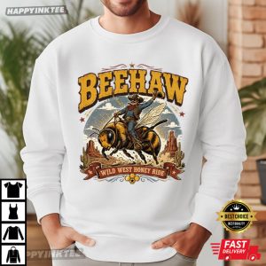 Beehaw Wild West Honey Rider Vintage Cowboy Bee T Shirt (1)
