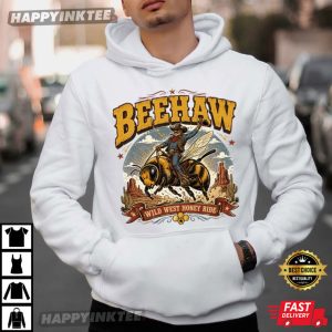 Beehaw Wild West Honey Rider Vintage Cowboy Bee T Shirt (2)