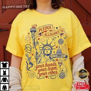 Pledge Allegiance Gift for Music Lovers Patriotic 4th of July T Shirt (4)