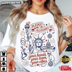 Pledge Allegiance Gift for Music Lovers Patriotic 4th of July T Shirt (1)