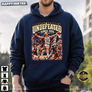 Undefeated Since 1776 Patriotic Basketball USA 4th of July T Shirt (2)
