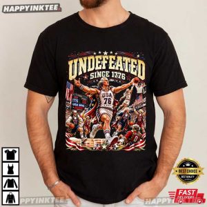 Undefeated Since 1776 Patriotic Basketball USA 4th of July T Shirt (3)