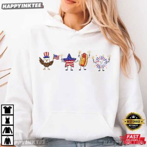 Patriotic Eagle Star Hotdog Firework Cute 4th Of July T Shirt (4)