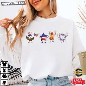Patriotic Eagle Star Hotdog Firework Cute 4th Of July T Shirt (1)