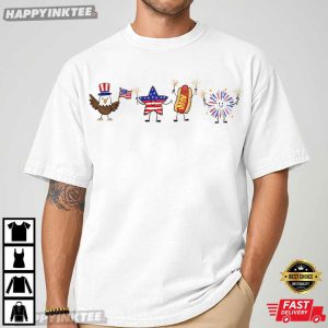 Patriotic Eagle Star Hotdog Firework Cute 4th Of July T Shirt (2)