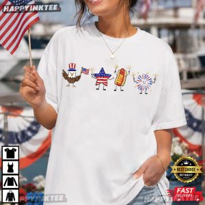 Patriotic Eagle Star Hotdog Firework Cute 4th Of July T Shirt (3)