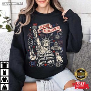Pledge Allegiance Music Lovers Patriotic 4th of July Team Vibes T Shirt (1)