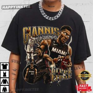Giannis Antetokounmpo Greek Freak Miami Heat Basketball T Shirt (1)