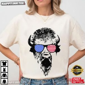 Buffalo Sunglasses USA Flag Red White Blue Patriotic T Shirt (4)