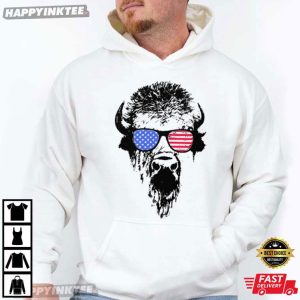 Buffalo Sunglasses USA Flag Red White Blue Patriotic T Shirt (2)