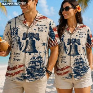 America 1776 2026 Land of the Free 4th of July Hawaiian Shirt (3)