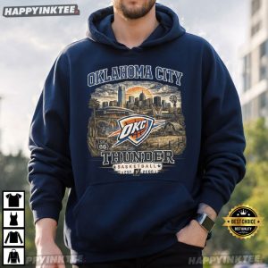 Oklahoma City Thunder Skyline Graphic NBA Basketball T Shirt (1)