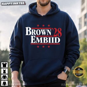 Brown Embiid 28 Philadelphia 76ers Campaign Basketball Gift T Shirt (1)