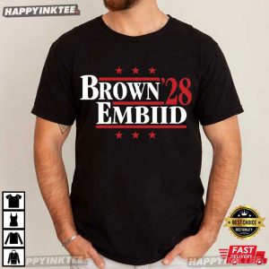 Brown Embiid 28 Philadelphia 76ers Campaign Basketball Gift T Shirt (2)