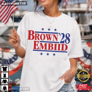 Brown Embiid 28 Philadelphia 76ers Campaign Basketball Gift T Shirt (3)