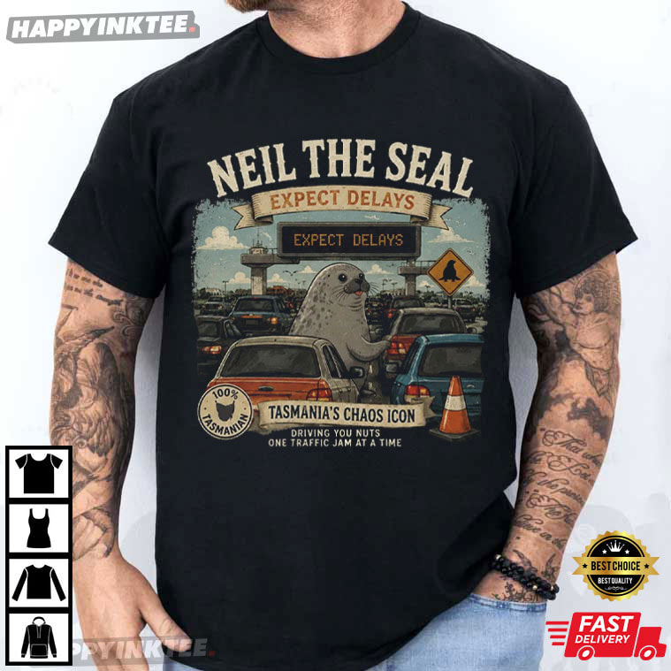 Neil The Seal Expect Delays Tasmania’s Chaos Icon Elephant Seal T-Shirt Neil The Seal Expect Delays Tasmania’s Chaos Icon Elephant Seal T-Shirt