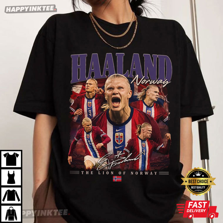 Erling Haaland The Lion Of Norway World Cup 2026 T-Shirt Erling Haaland The Lion Of Norway World Cup 2026 T-Shirt