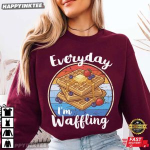 Everyday I'm Waffling Funny Breakfast T Shirt (1)