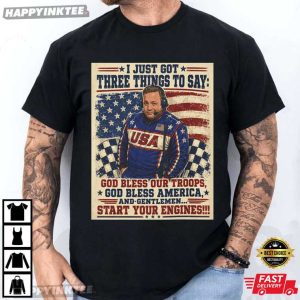 Kevin James Start Your Engines Funny USA Racing Announcer T Shirt (1)