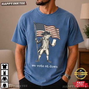 We Vote At Dawn Funny Frog Political Election 2026 T Shirt (1)