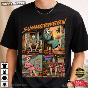 Summerween Horror Villains Spooky Summer Halloween T-Shirt