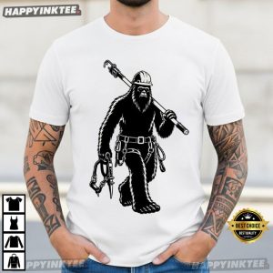 Bigfoot Lineman Electrician Powerline Worker Gift T Shirt (4)