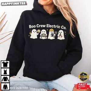 Boo Crew Electric Co Lineman Ghost Funny Halloween Gift T Shirt (2)